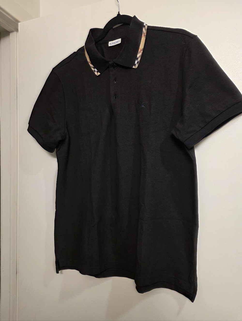 Burberry Logo Trim Cotton Polo Sz Xl